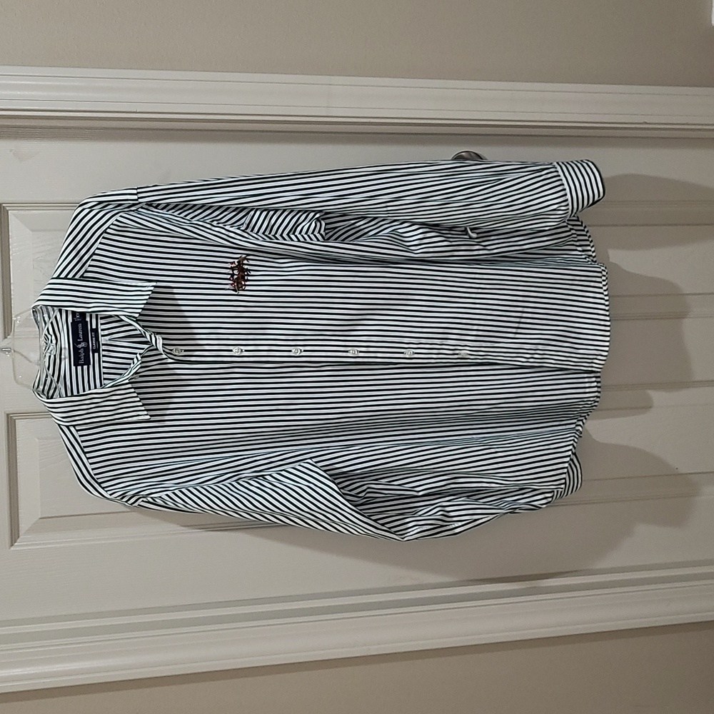 Ralph Lauren men's shirt, XXL, green and white stripes